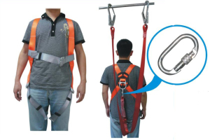Polyester Harness Industrial Safety Belt with Double Webbing Lanyard