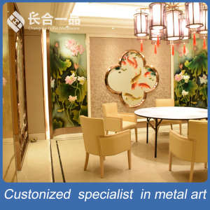 Customized Stainless Steel Chinese Style Golden Room Divider Project Case